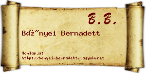 Bényei Bernadett névjegykártya