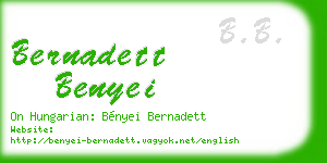 bernadett benyei business card