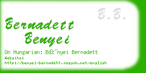 bernadett benyei business card